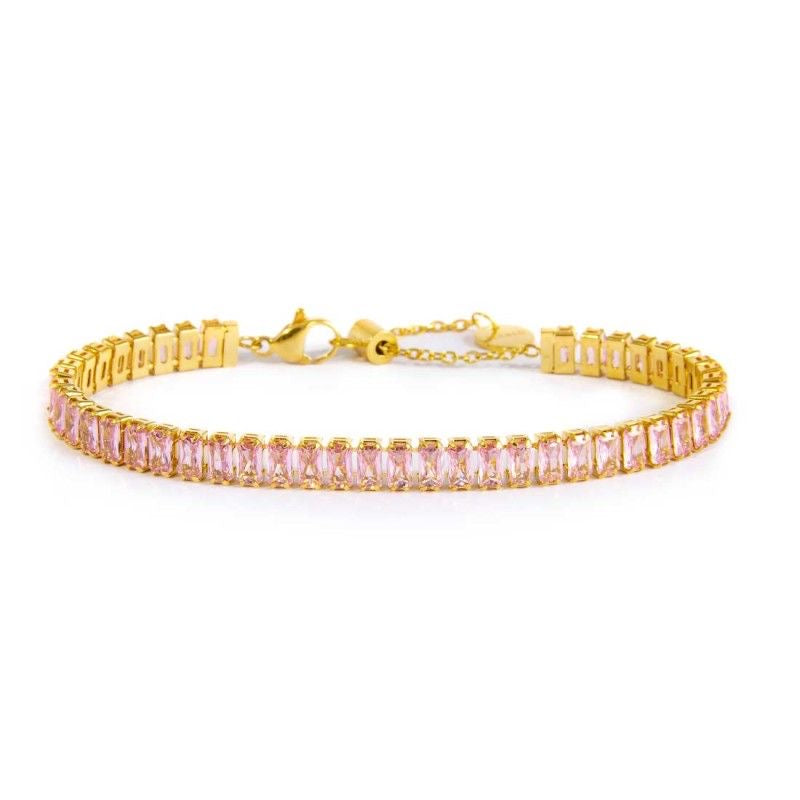 Pink tennis bracelet