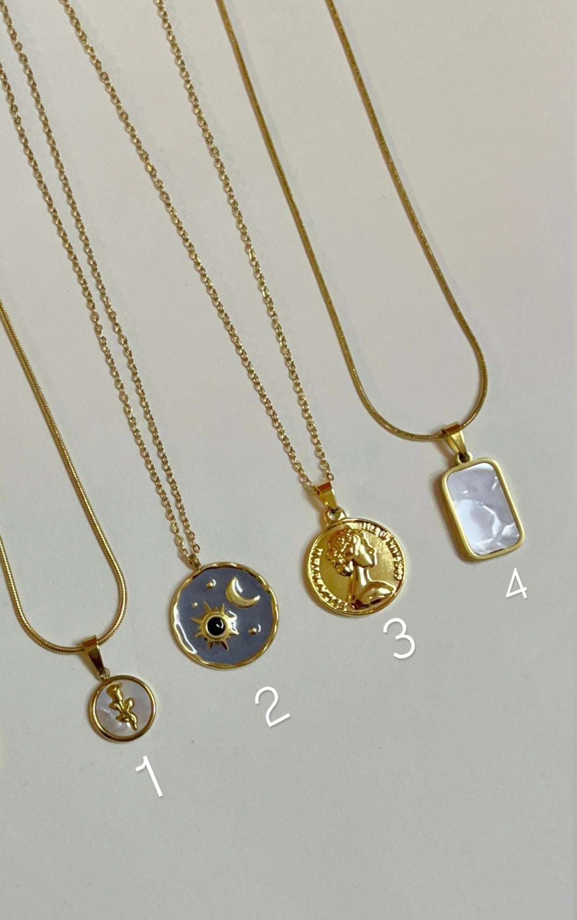 Gold necklaces