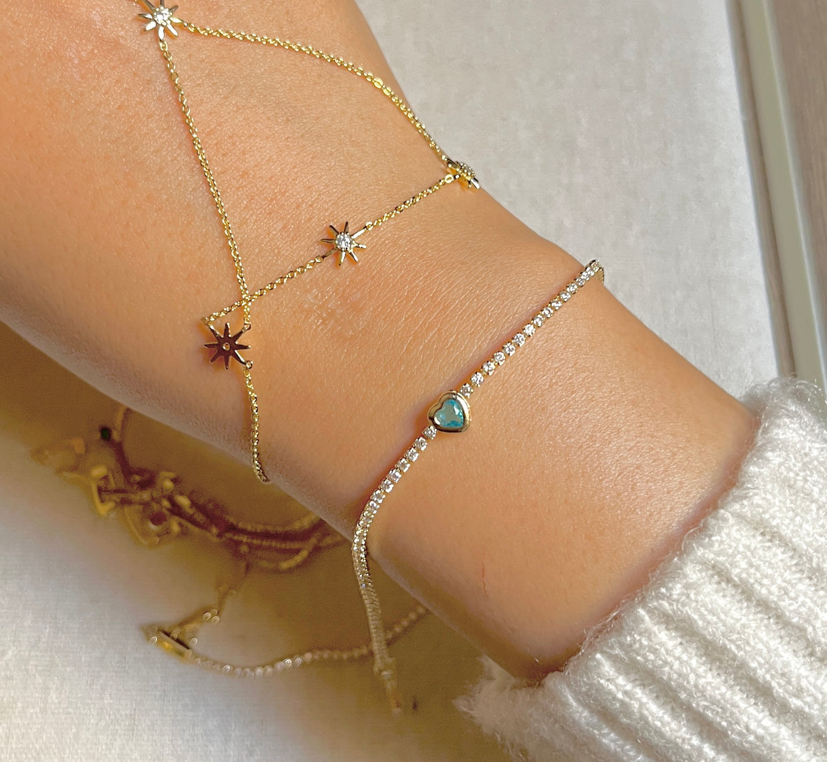 Aqua tennis bracelet