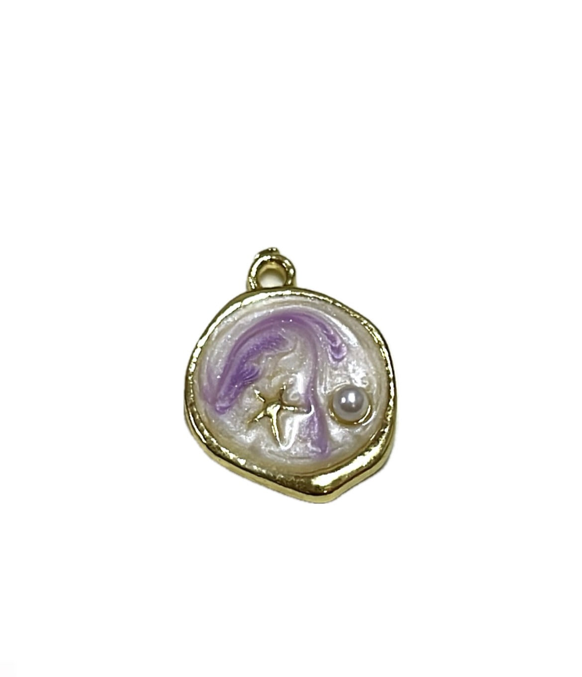 Lavender circle charm