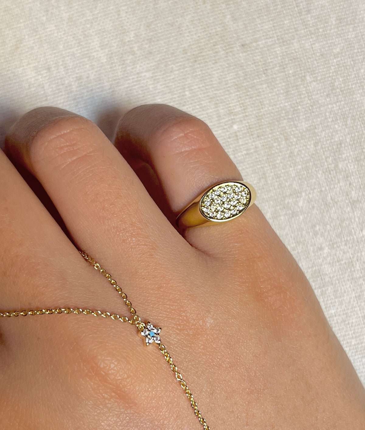 Opal Pinky Ring