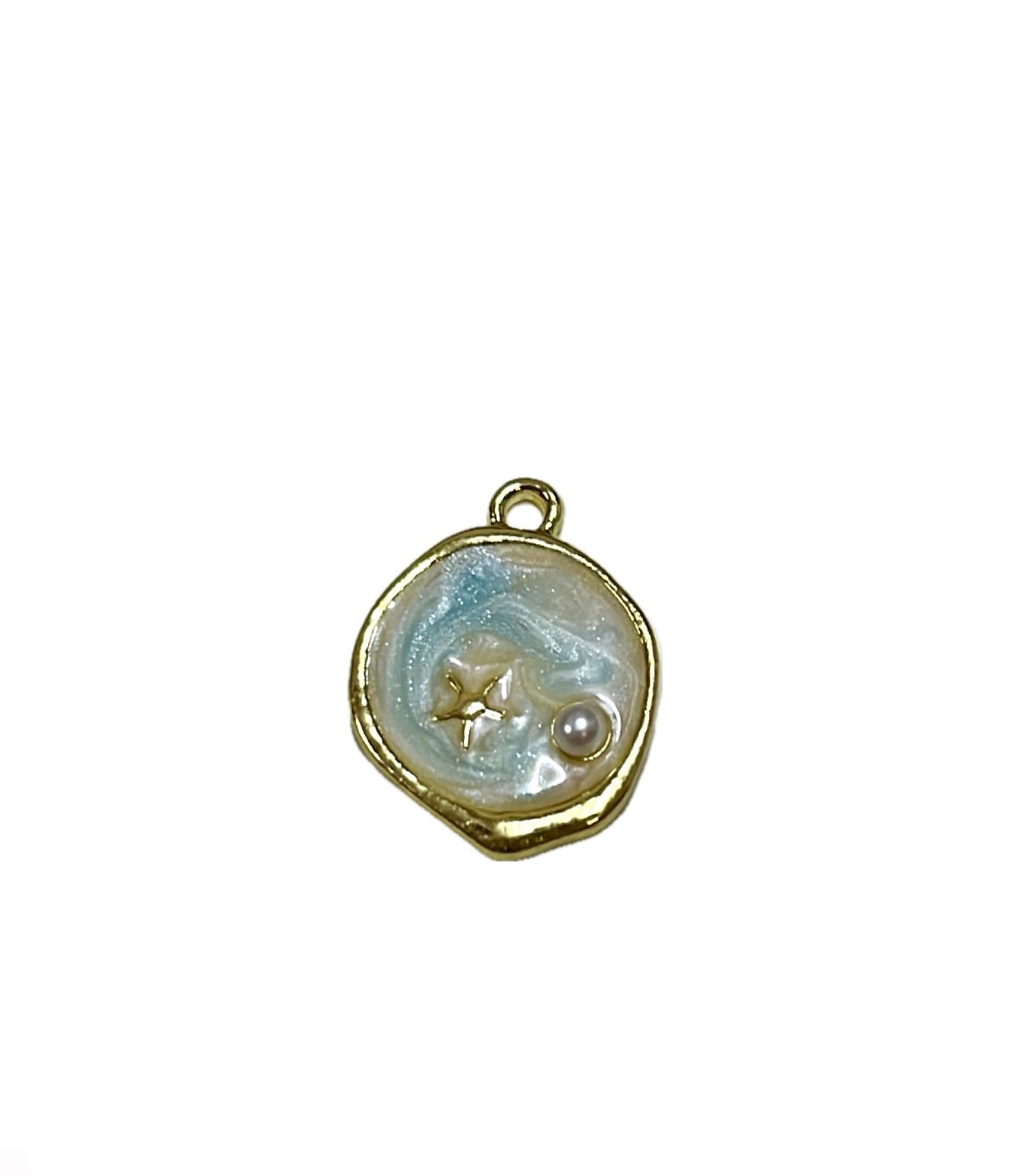 Baby blue circle charm