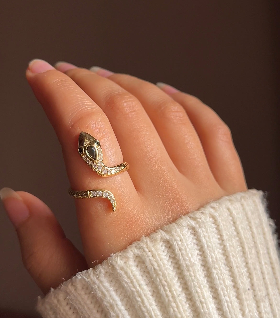Emerald snake ring