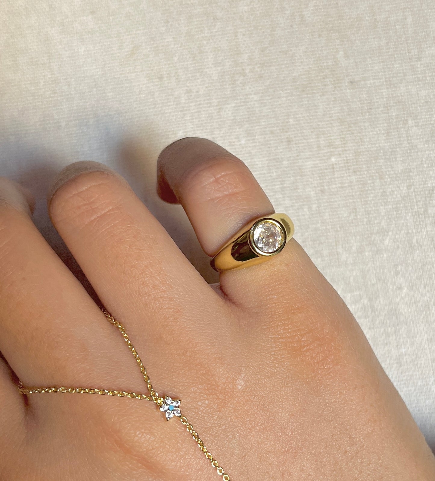 Crystal Pinky Ring