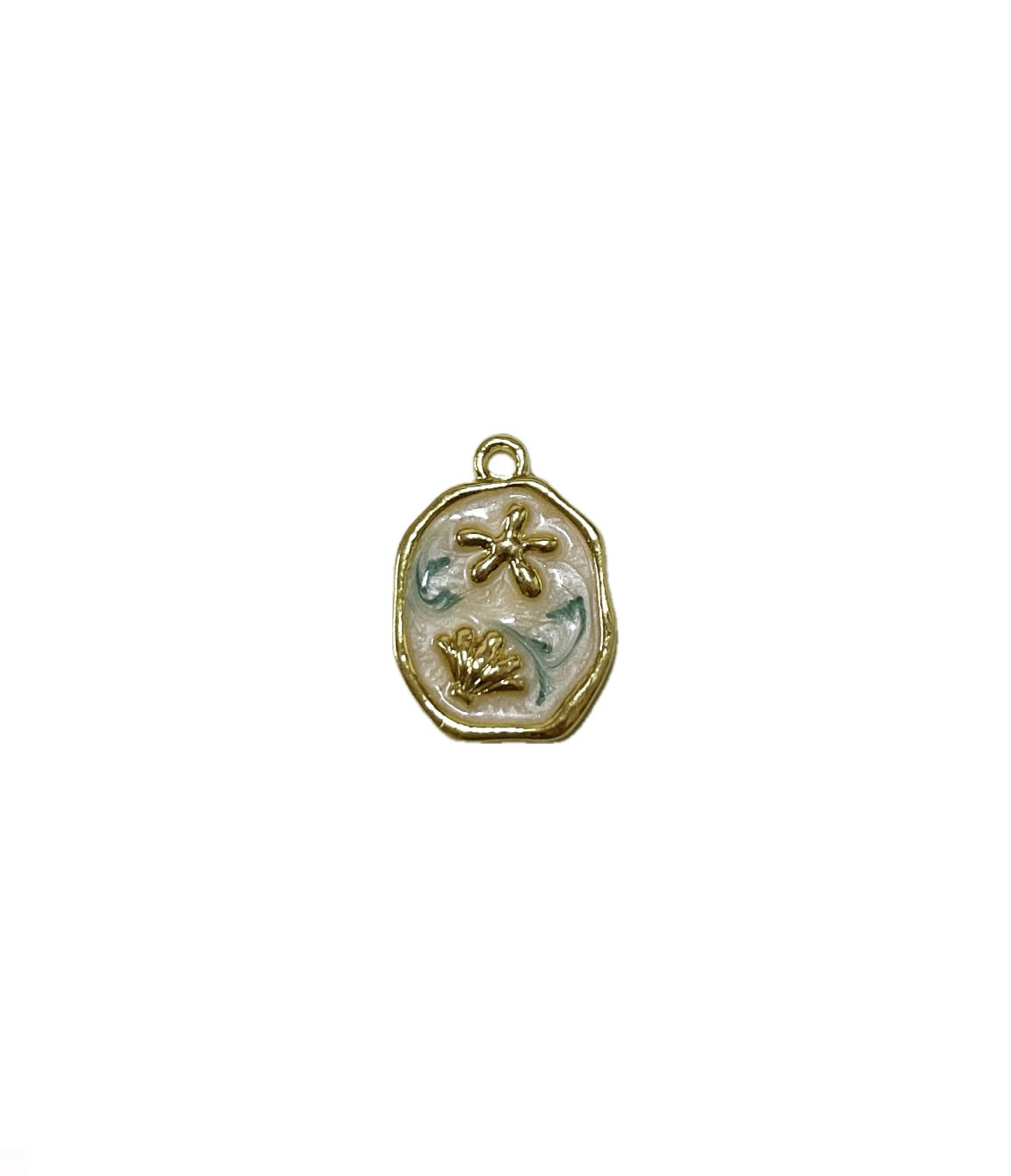 Mint green oval charm