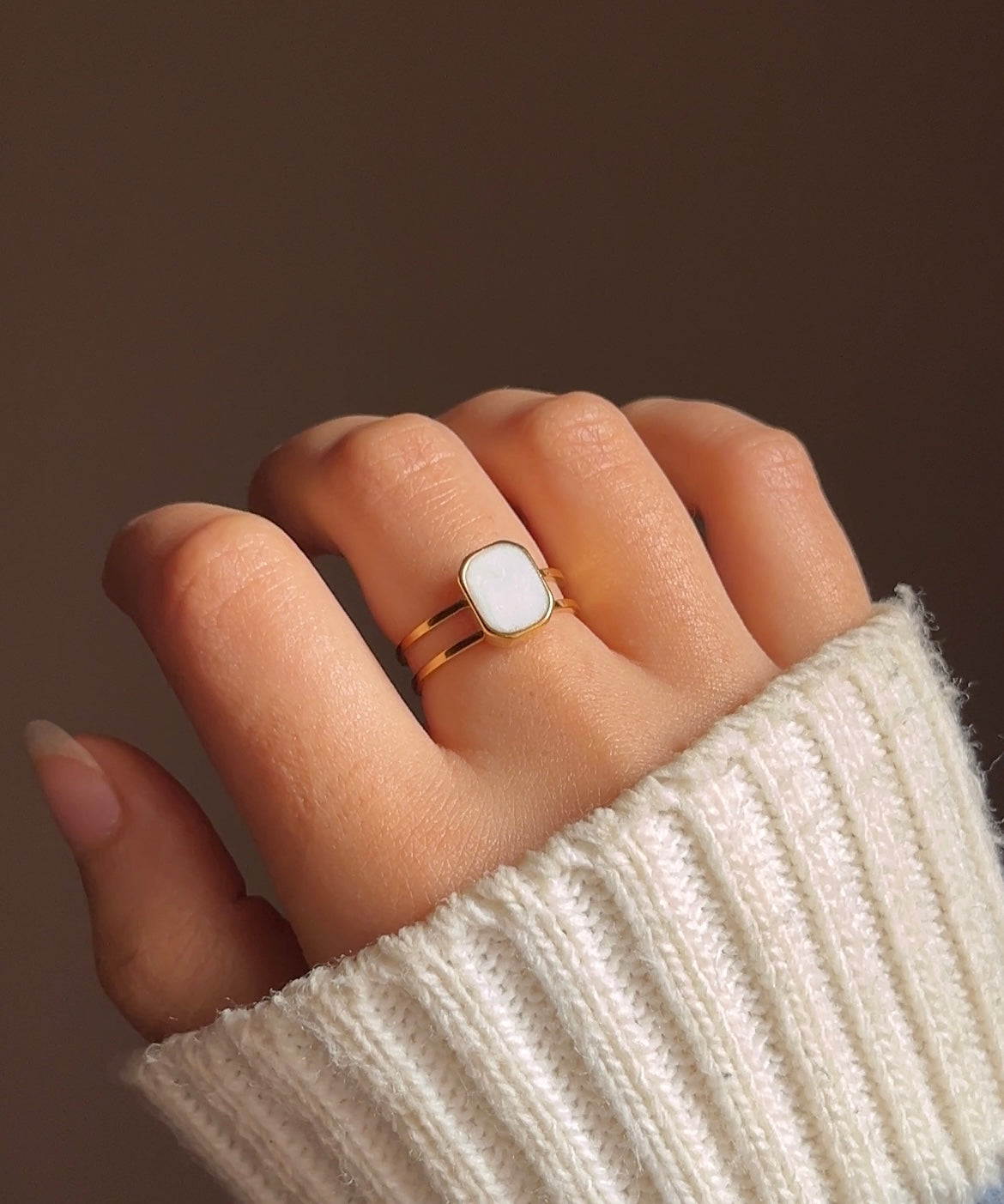 White opal ring