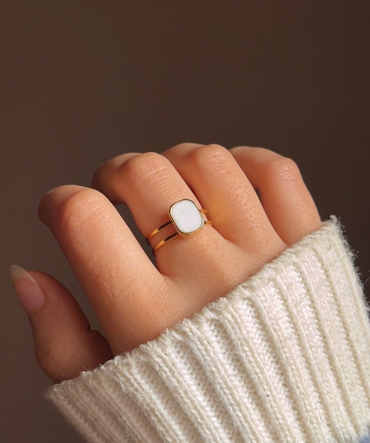 White opal ring