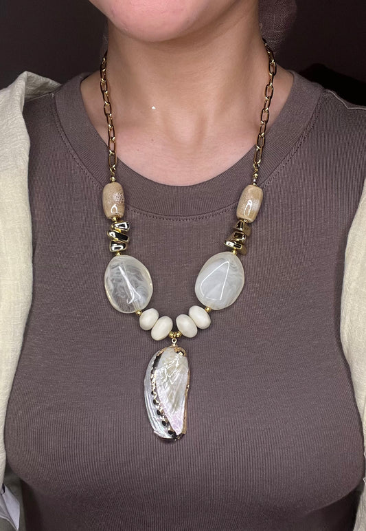 Chalk Shell Necklace