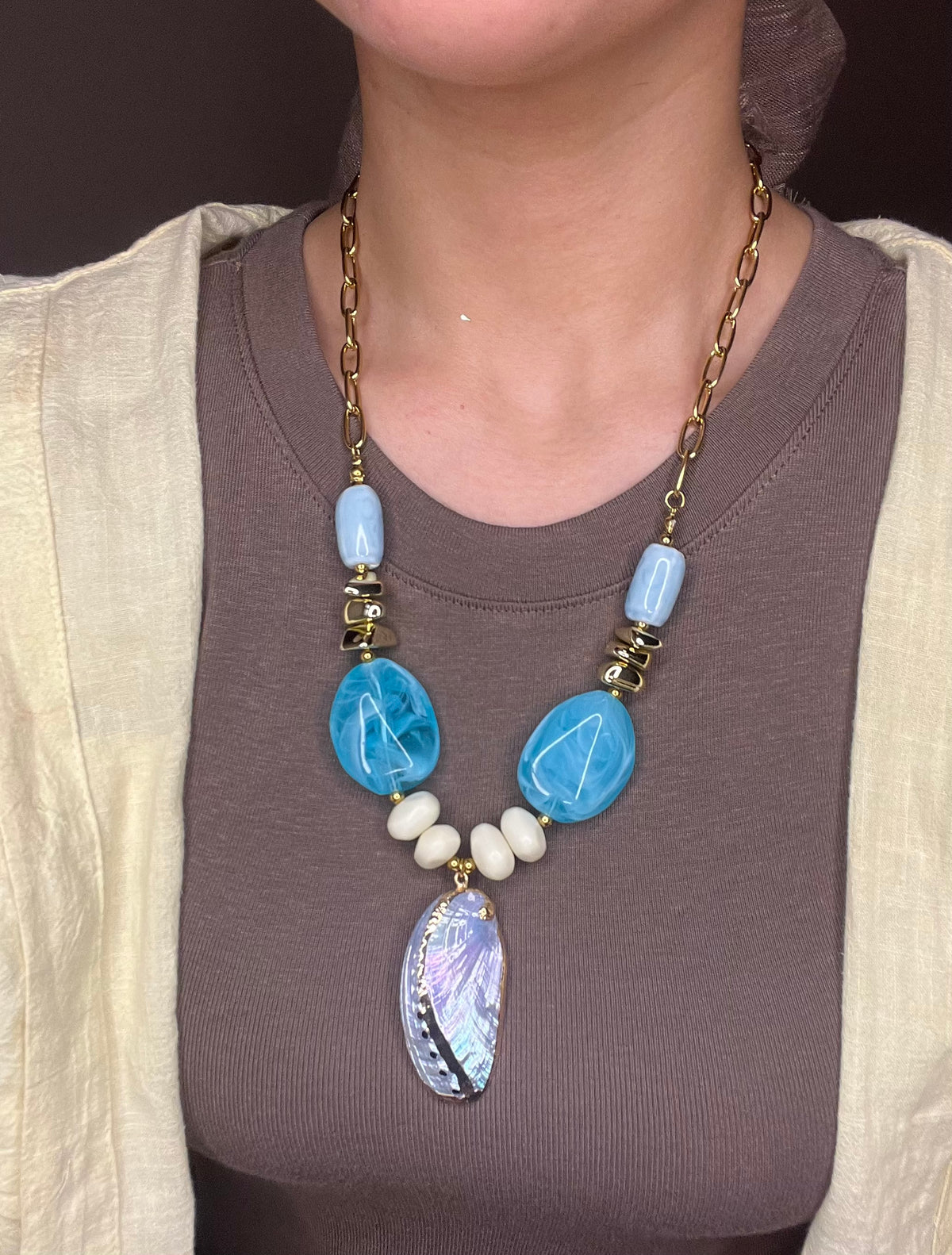Blue Shell Necklace