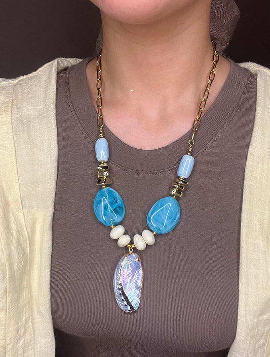 Blue Shell Necklace