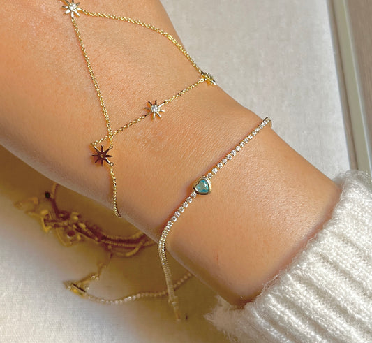 Aqua tennis bracelet