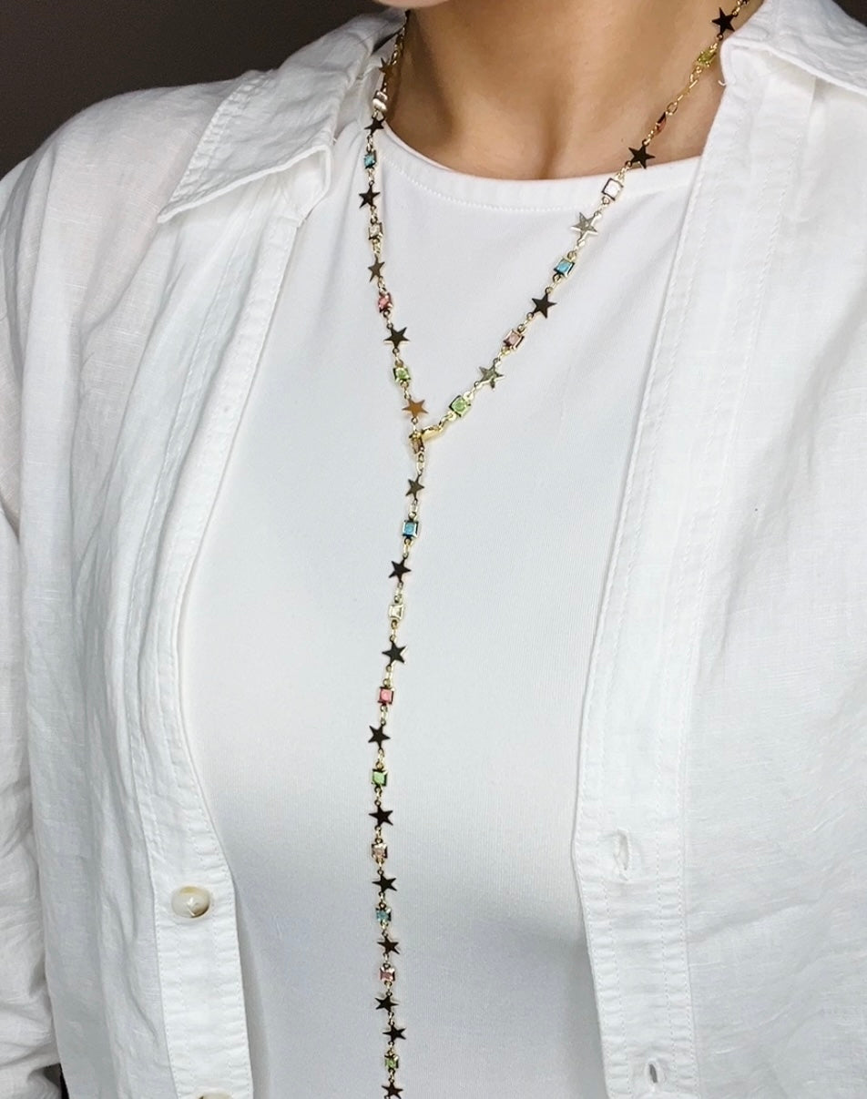 Colorful Star Drop Necklace