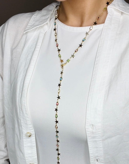 Colorful Star Drop Necklace