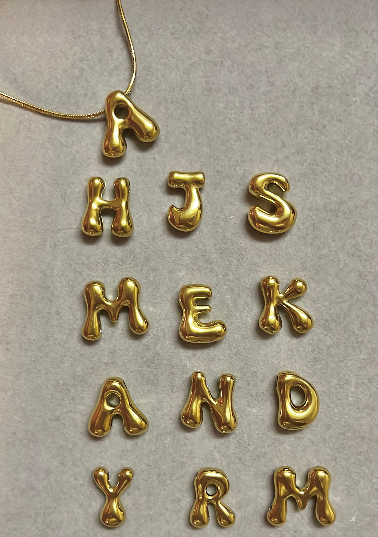 Bubble initial necklace