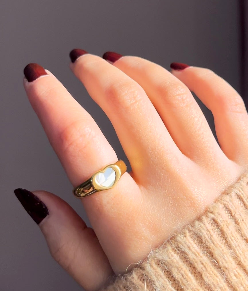 Marble heart ring