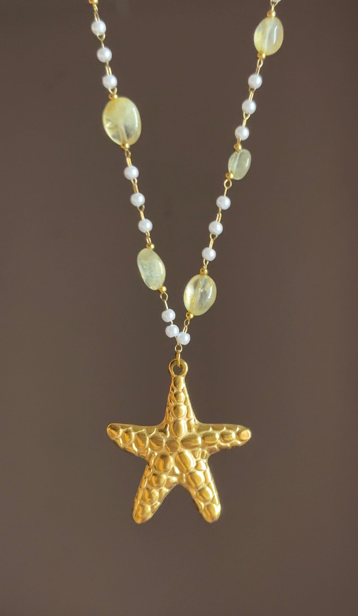 Yellow starfish necklace
