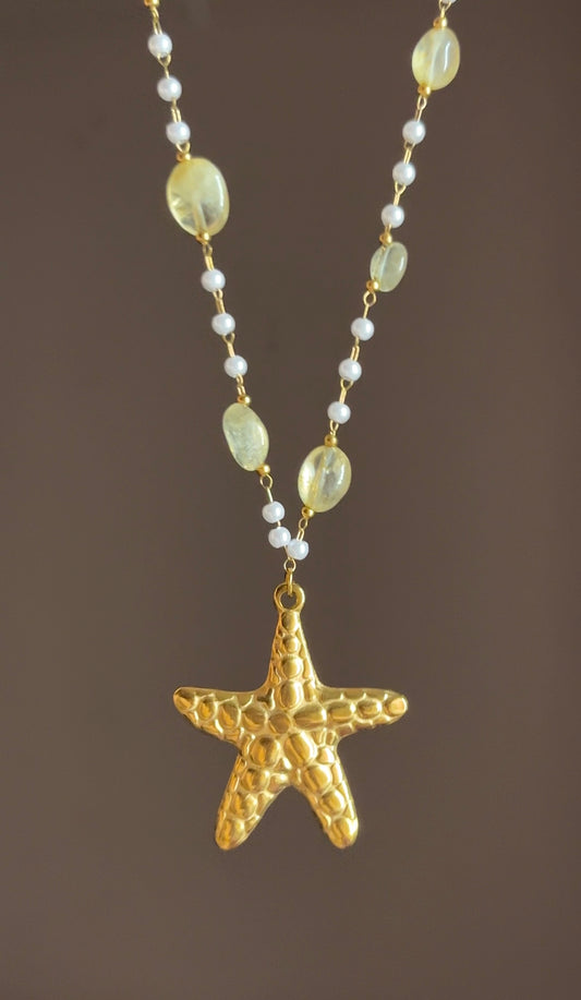 Yellow starfish necklace