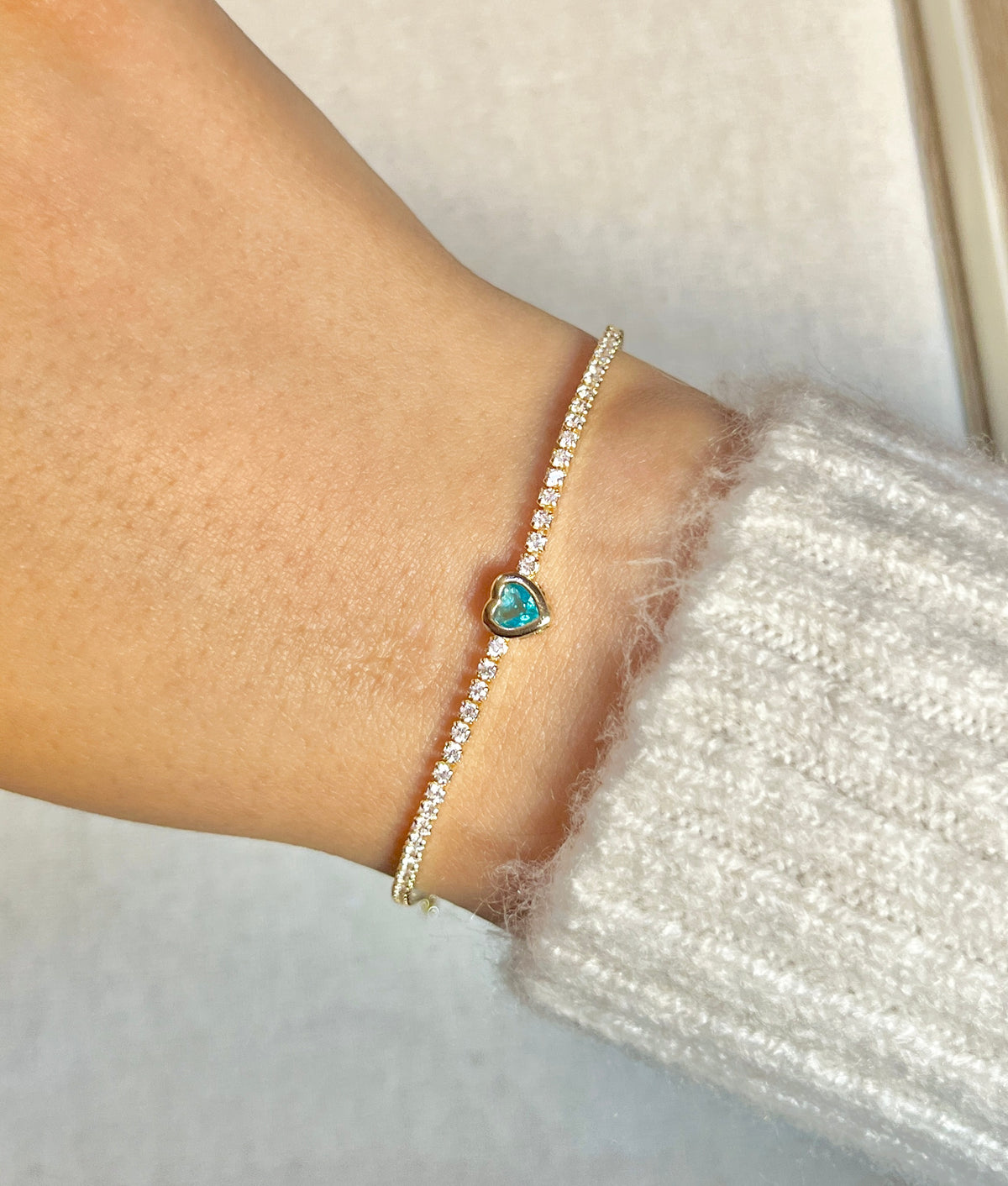 Aqua tennis bracelet