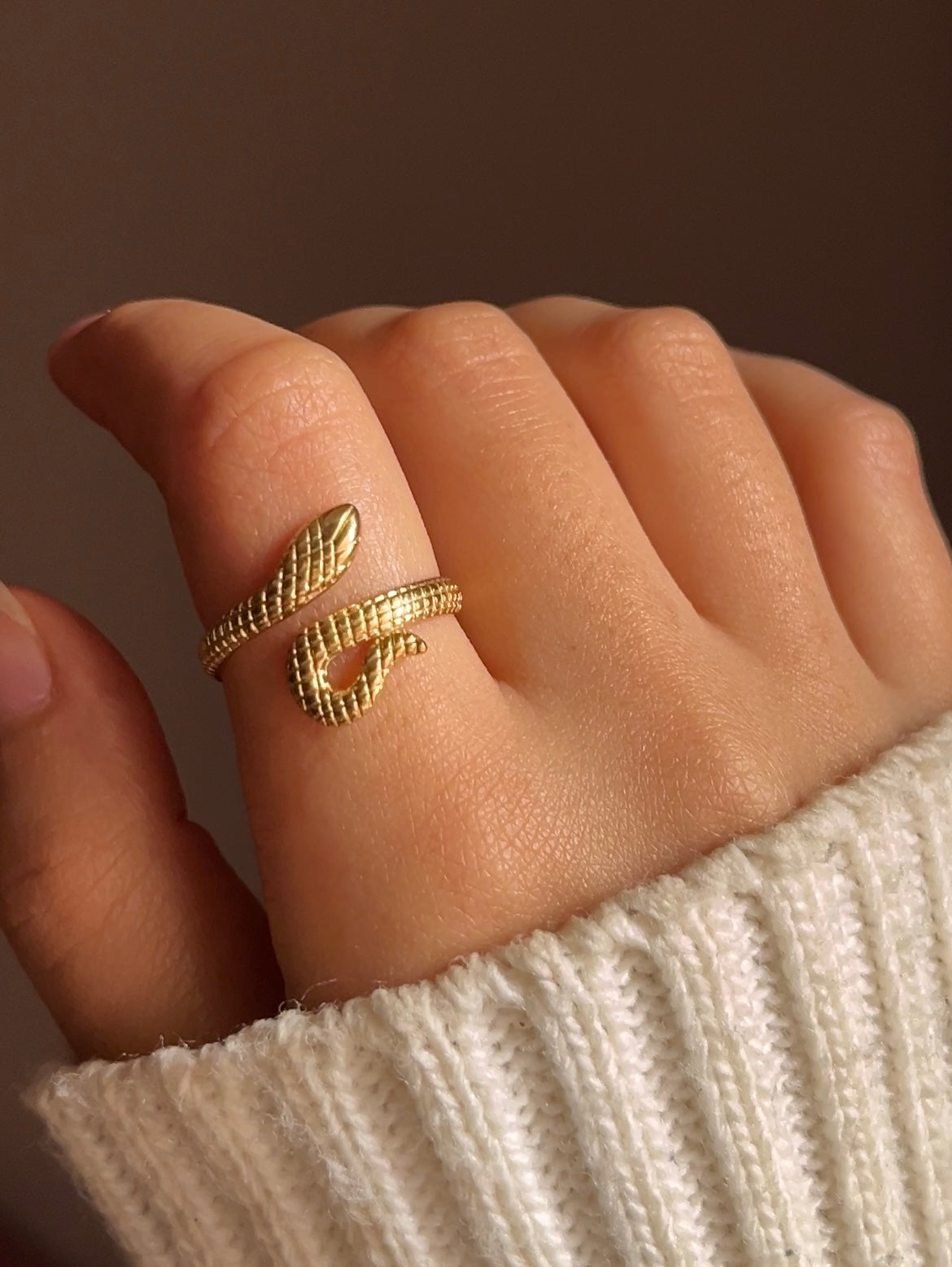 Golden snake ring