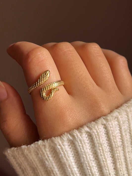 Golden snake ring
