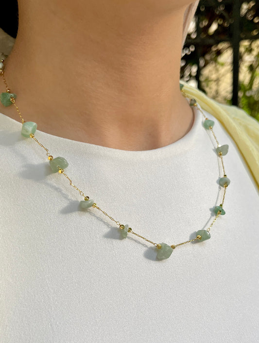 Mint green stones necklace