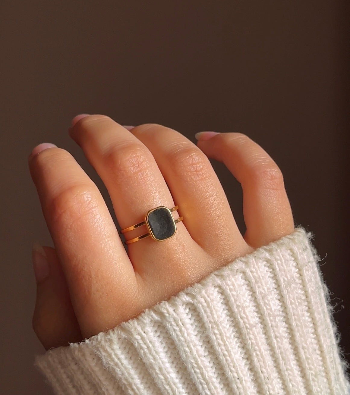 Black opal ring