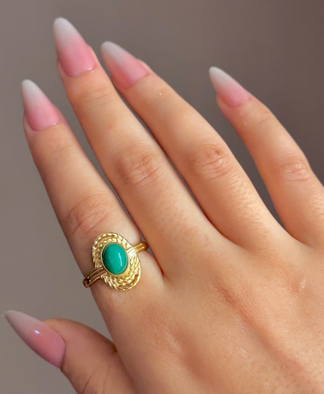 Green gemstone ring