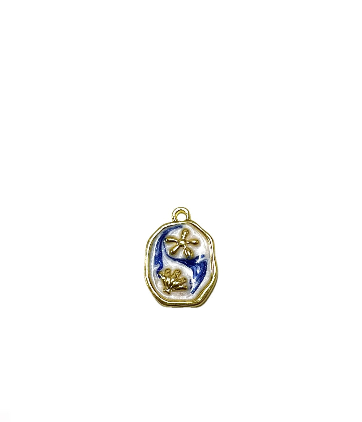 Blue oval charm